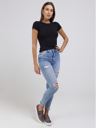 Blusa Manga Curta Autentique Feminina Preto