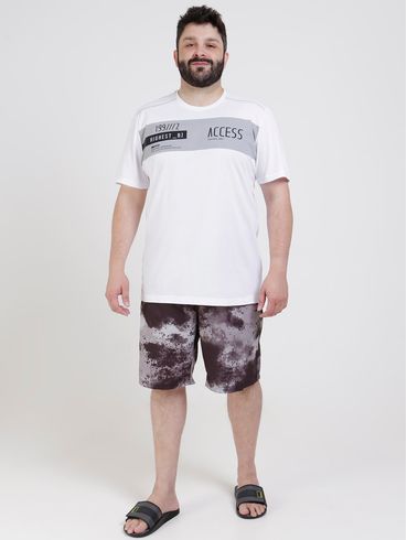 Camiseta Manga Curta Plus Size Masculina Branco