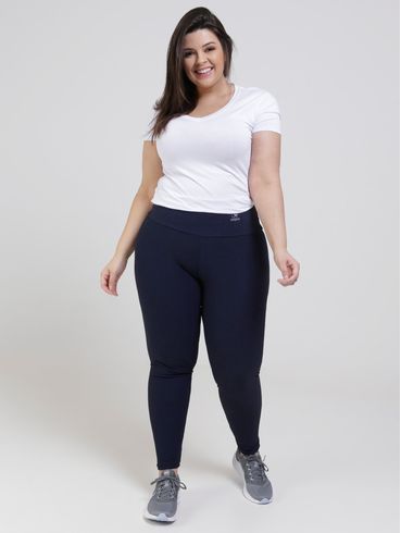 Calça Legging Plus Size Feminina Azul