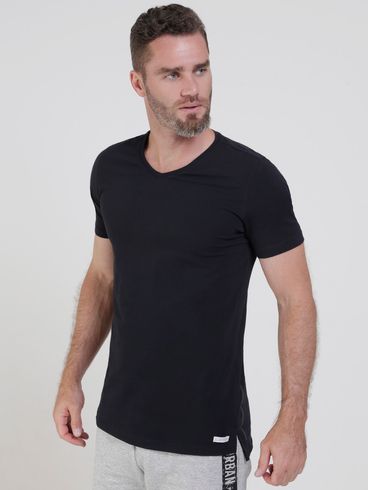 Camiseta Básica Cotton Elétron Masculina Preto