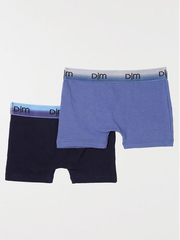 Kit com 02 Cuecas Juvenil para Menino - Azul Marinho/Azul