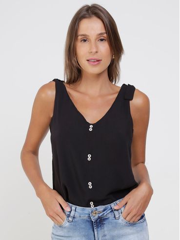 Blusa Regata Feminina Preto