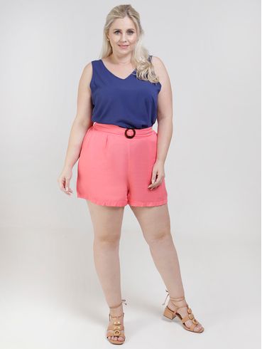 Short Lunender Plus Size Feminino Salmão