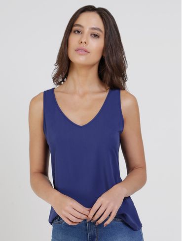 Blusa Regata Habana Feminina Azul Marinho