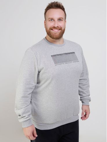 Moletom Fechado Plus Size Masculino Cinza