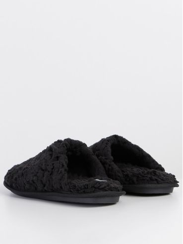 Pantufa de Pelinhos Feminina Preto