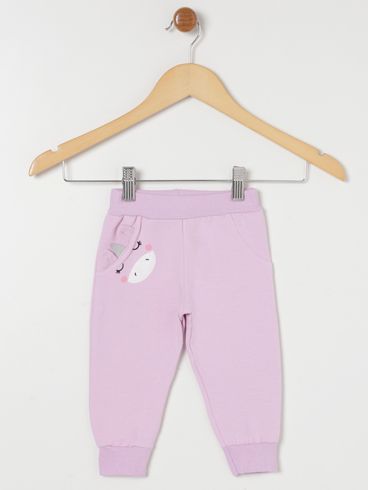 Calça Molecotton Infantil Para Bebê- Lilás