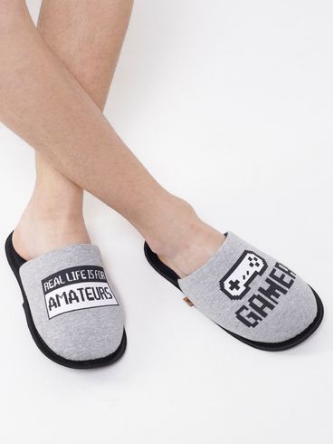 Pantufa Masculina Cinza