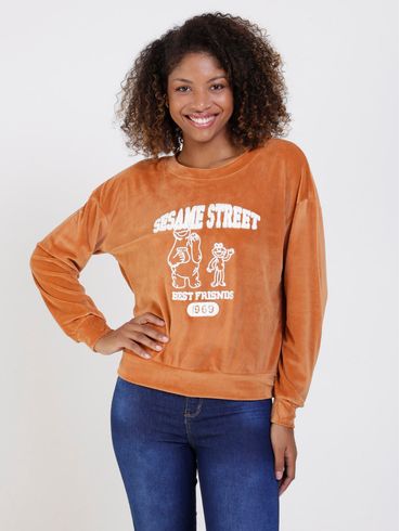 Blusa de Veludo Feminino Caramelo