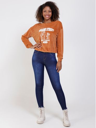 Blusa de Veludo Feminino Caramelo