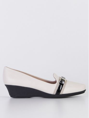 Sapato Anabela Piccadilly Feminino Off white
