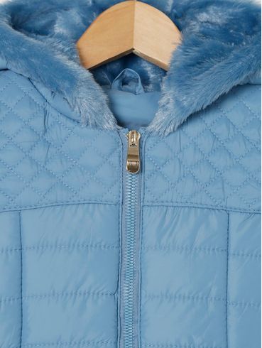 Jaqueta com Capuz Infantil Para Menina - Azul