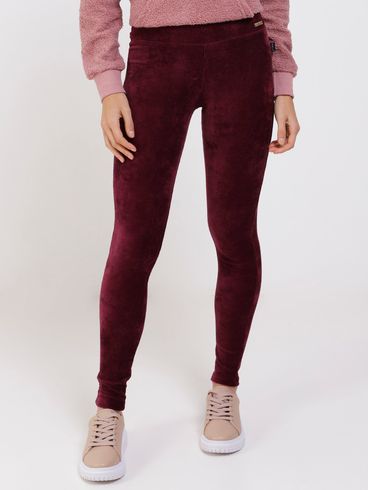 Calça Legging Cotelê Feminina Bordô