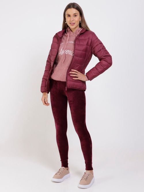 Calça Legging Cotelê Feminina Bordô