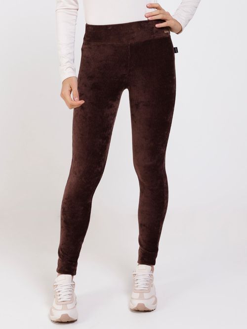 Calça Legging Cotelê Feminina Marrom