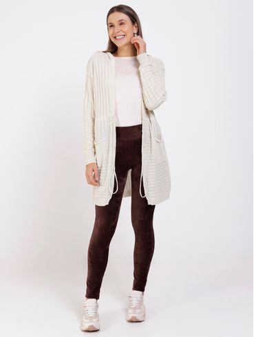 Calça Legging Cotelê Feminina Marrom
