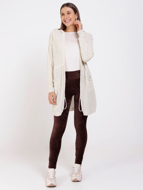 Calça Legging Cotelê Feminina Marrom