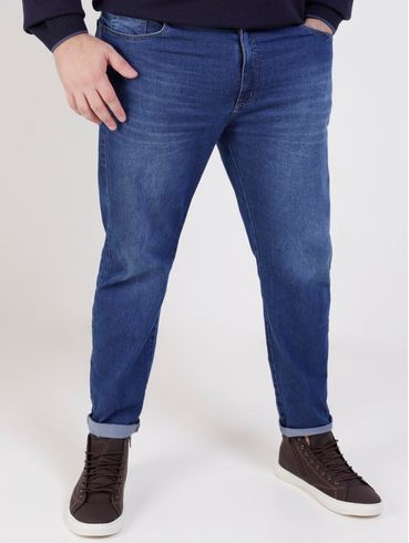 Calça Jeans Plus Size Masculina Azul