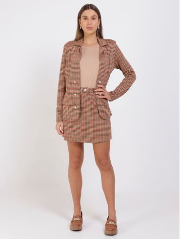 Blusa Manga Longa Canelada Feminina Bege
