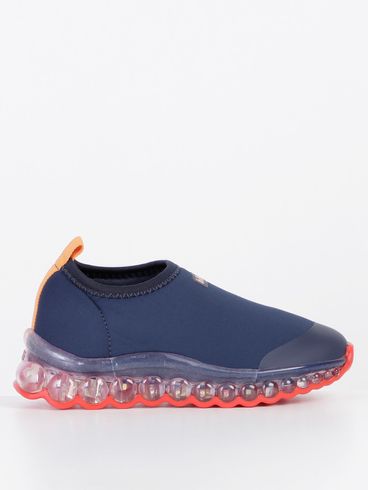 Tênis Led Bibi Infantil para Menino - Azul Marinho/Vermelho