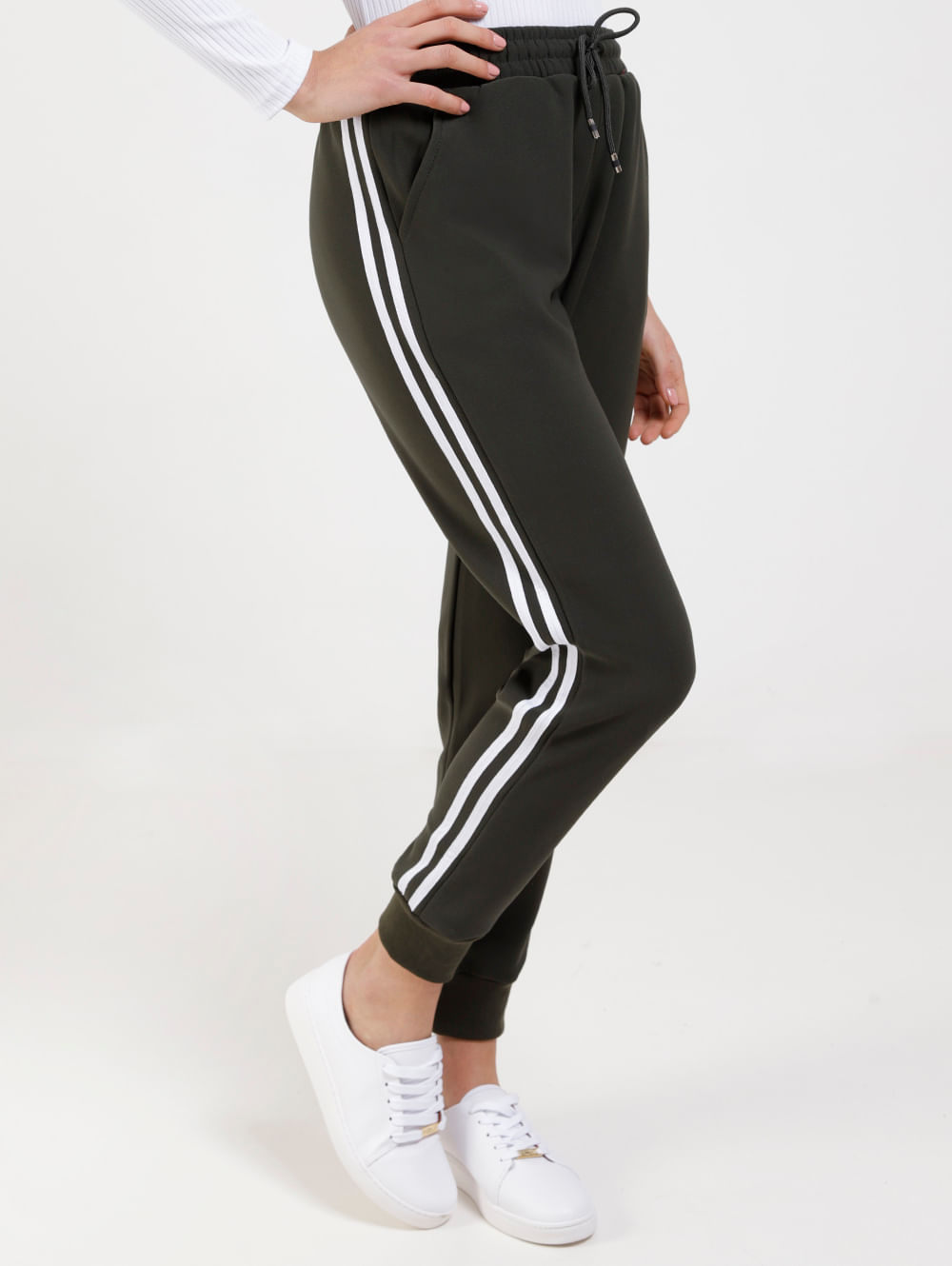 Calça Jogger Feminina Lilás Capri Em Moletinho