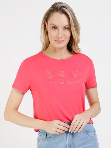 Blusa Manga Curta Habana Feminina Vermelho