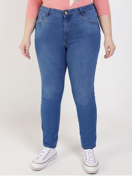 Calça Jeans Cigarrete Plus Size Feminina Azul