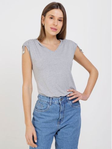 Blusa Regata Habana Feminina Cinza