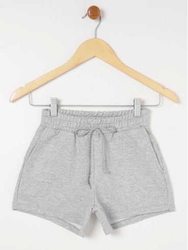 Short Malha Habana Juvenil Para Menina - Cinza