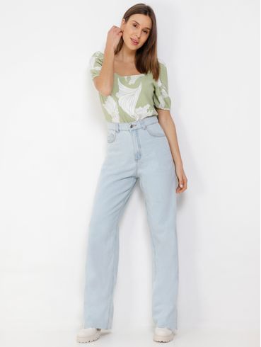 Blusa Manga Curta Feminina Verde