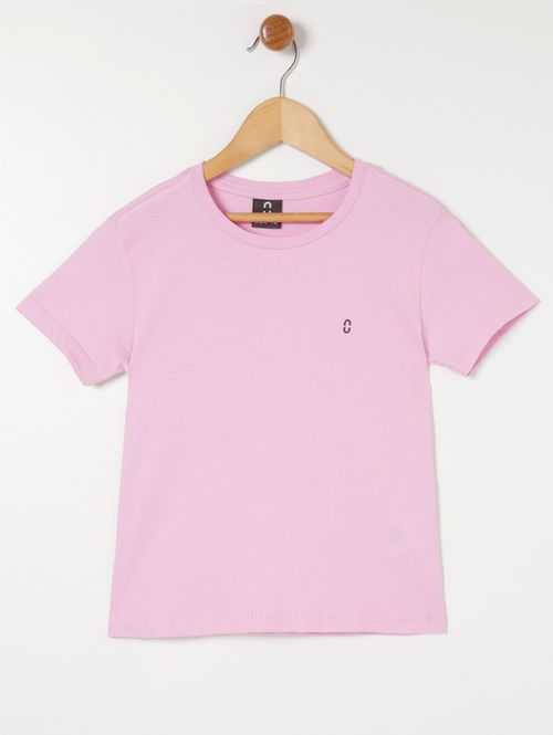 Camiseta Manga Curta Juvenil Para Menino - Rosa