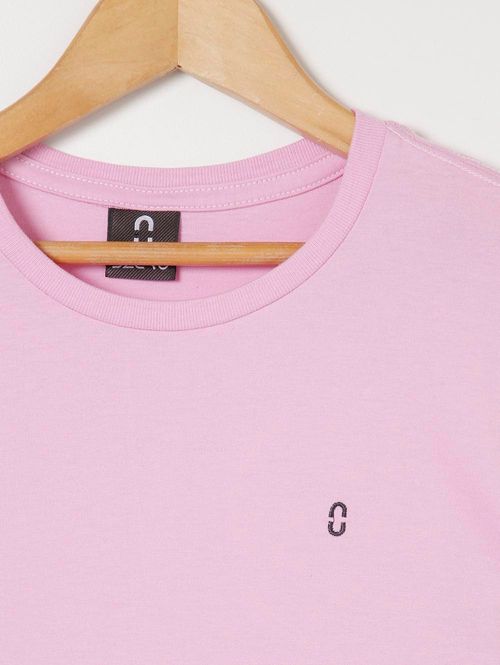 Camiseta Manga Curta Juvenil Para Menino - Rosa