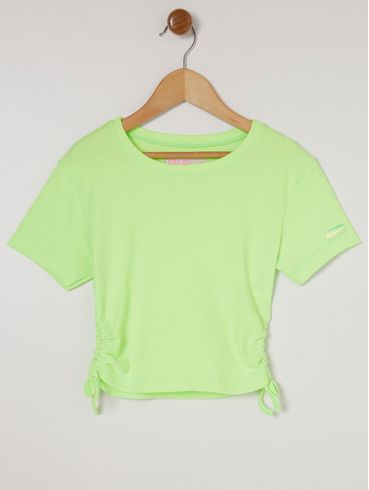 Blusa Manga Curta Juvenil Para Menina - Verde