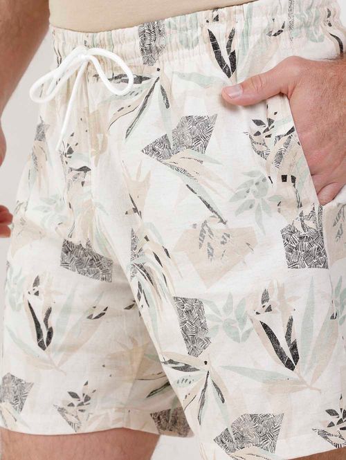 Calção Estampado Masculino Bege