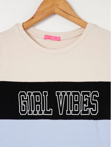 Blusa Manga Curta Juvenil Para Menina - Azul