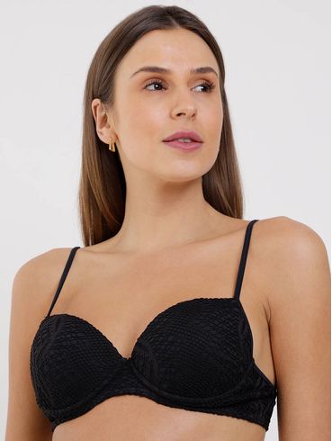 Biquíni Top Renda Com Bojo Feminino Preto