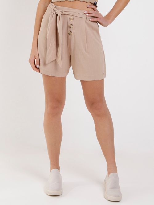 Short com Amarração Feminino Bege