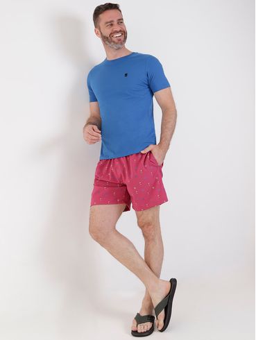 Camiseta Manga Curta No Stress Masculina Azul/Azul