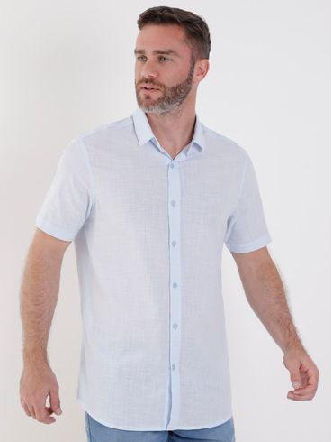 Camisa Manga Curta Masculina Azul