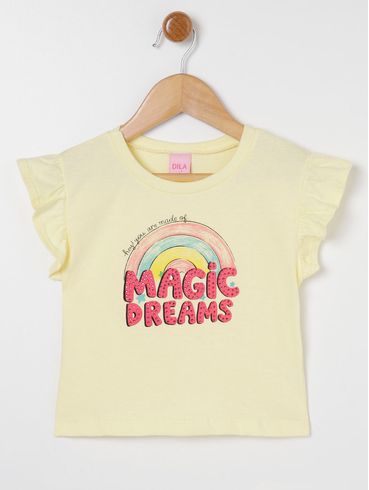 Conjunto Curto Infantil Para Menina - Amarelo