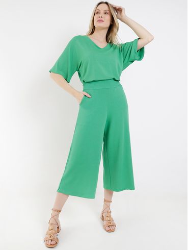 Calça Pantacourt Feminina Verde