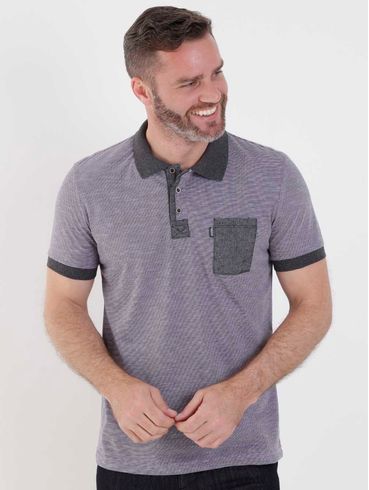 Polo Manga Curta Masculina Lilás