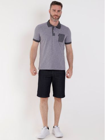 Polo Manga Curta Masculina Lilás