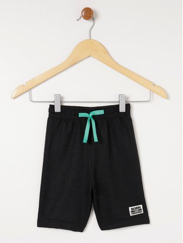 Bermuda Moletinho Infantil Para Menino - Preto