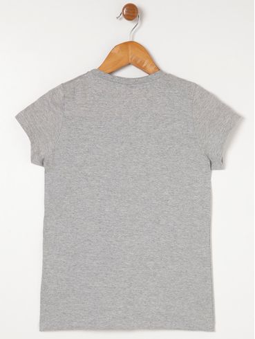Conjunto Curto Juvenil Para Menina - Cinza/Azul Marinho