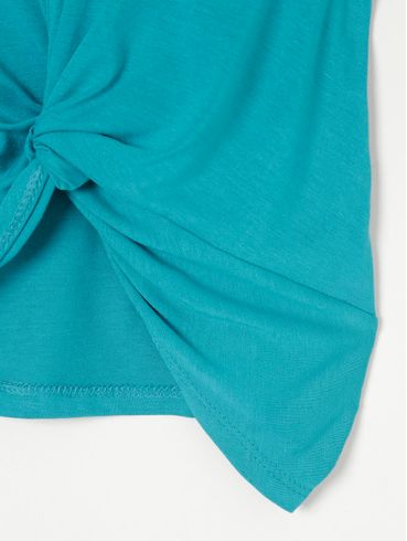 Blusa Manga Curta Juvenil Para Menina - Verde