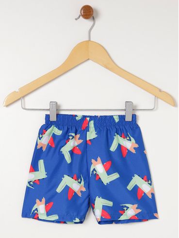 Bermuda Estampada Infantil Para Menino - Azul
