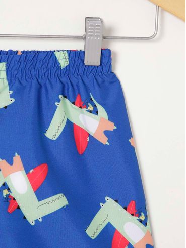 Bermuda Estampada Infantil Para Menino - Azul