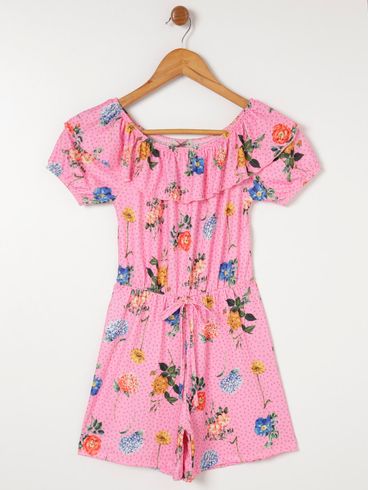 Macacão Infantil Para Menina - Rosa