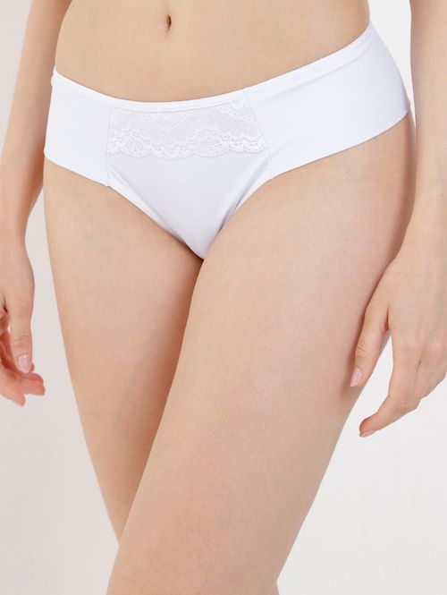 Kit com 02 Calcinhas Femininas Branco/Preto